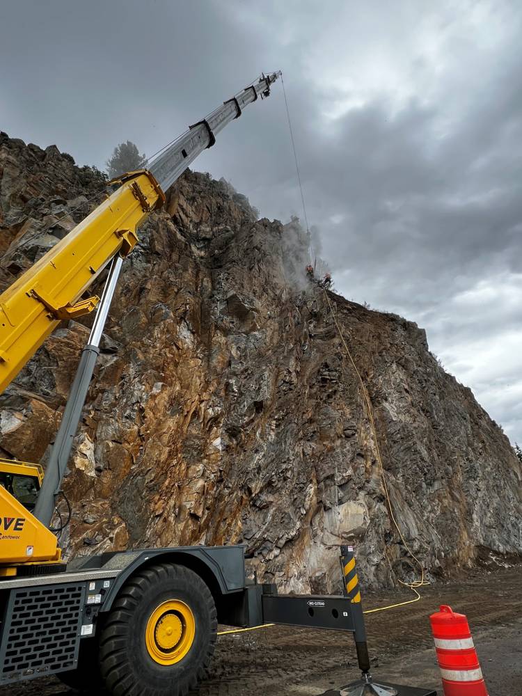 Apex Rockfall Mitigation, US 50 Little Blue Creek Canyon, Cimmaron Colorado, Rockfall Mitigation Companies, Safety Netting Rock, Rockfall Containment, Rockfall Prevention.